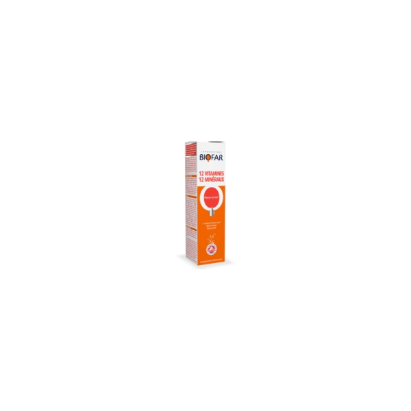BIOFAR 12 Vitamines 12 Mineraux - Pleine Forme | 20 comprimés effervescents