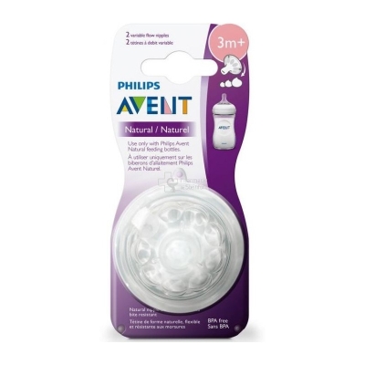 Avent Philips Tétine Natural 3 mois et + B2 Débit variable