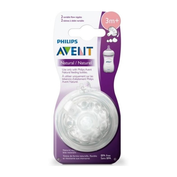 Avent Philips Tétine Natural 3 mois et + B2 Débit variable