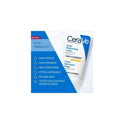 CeraVe crème hydratante visage SPF30 peaux normales à sèches | 52ml