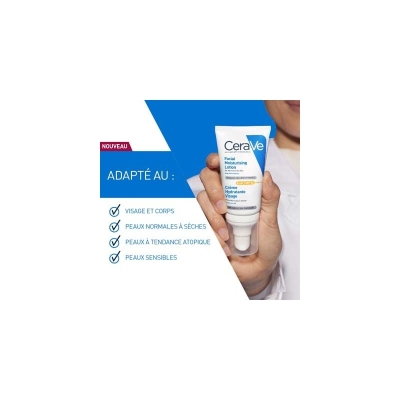 CeraVe crème hydratante visage SPF30 peaux normales à sèches | 52ml