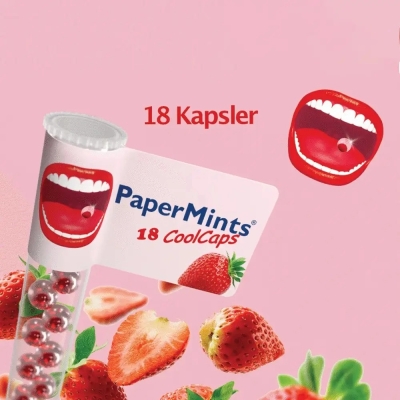 PAPERMINTS COOL CAPS STRAWBERRY FRAISE B18 GELULES
