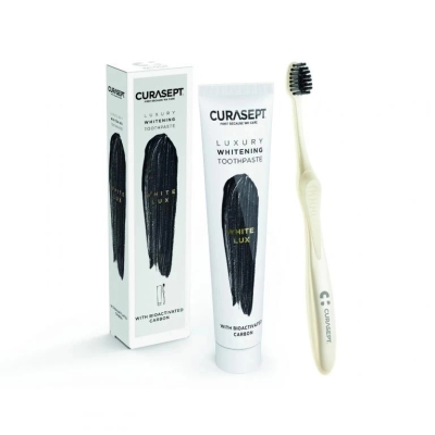 CURASEPT PACK LUXURY WHITENING dentifrice WHITE 75 ml + Brosse à Dent OFFERT