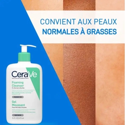 CeraVe Gel Moussant Nettoyant Peau Normale à Grasse | 473ml