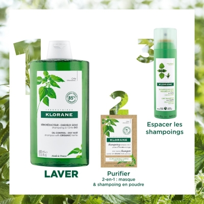 KLORANE ORTIE shampooing sébo-régulateur | 200 ml