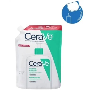 CERAVE GEL MOUSSANT ECO-RECHARGE PEAUX NORMALES A GRASSES 473ML
