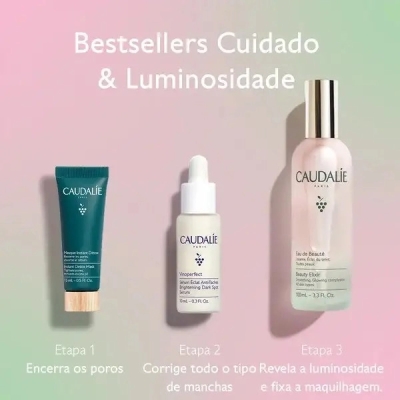 CAUDALIE COFFRET EAU DE BEAUTE 100ML + VINOPERFECT SERUM ECLAT ANTI-TACHES 10ML + VINERGETIC C+ MASQUE DETOX 15ML