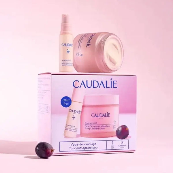 CAUDALIE COFFRET RESVERATROL 2025 CREME CACHEMIRE 50ML + SERUM LIFTANT 10ML