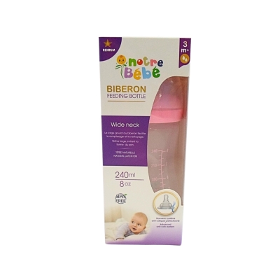 NOTRE BEBE BIBERON FEEDING BOTTLE WIDE NECK 3M+ 240ML
