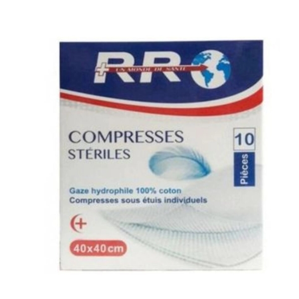 RR UN MONDE DE SANTE COMPRESSES STERILES 10PIECES 40CM*40CM
