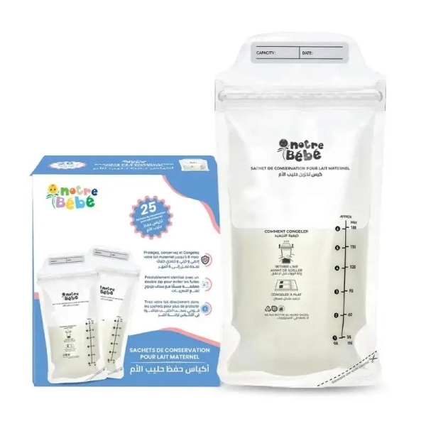 NOTRE BEBE SACHETS DE CONSERVATION POUR LAIT MATERNEL 25PCS