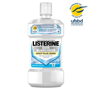 LISTERINE SOIN BLANCHEUR GOUT PLUS LEGER BAIN DE BOUCHE 500ML