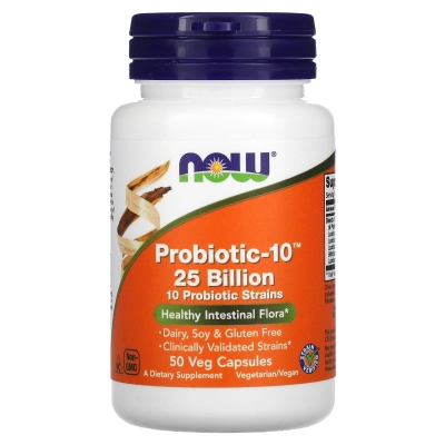 NOW PROBIOTIC-10 25 BILLION 50 CAPSULES