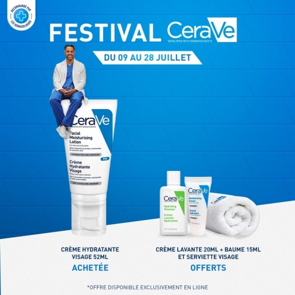 CeraVe Offre Crème Hydratante Visage Peau Normale à Sèche | 52ml