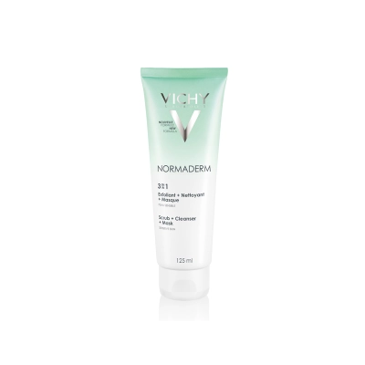 Vichy Normaderm 3en1 Exfoliant Nettoyant Masque Peau Mixte à Grasse | 125ml